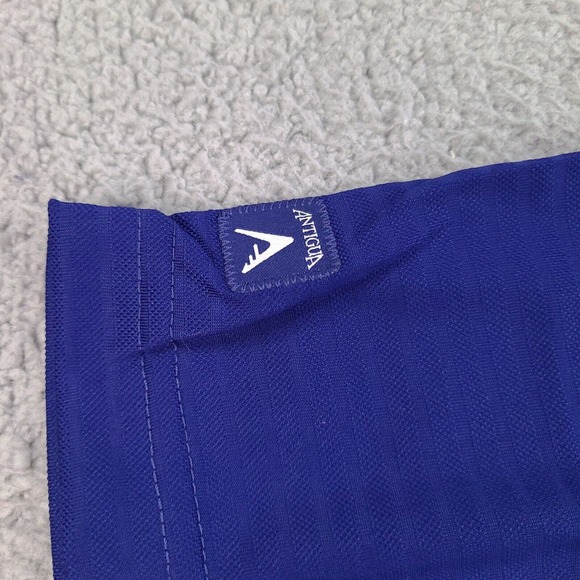 Antigua Polo Shirt Mens Size XL Blue Striped Famous And Hated Bulldog Embroidery - Picture 8 of 15